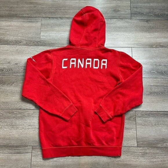 Nike Hoodie Mens M Red Team Canada Pullover Sweatshirt Ice Hockey Sawtooth - Picture 2 of 6